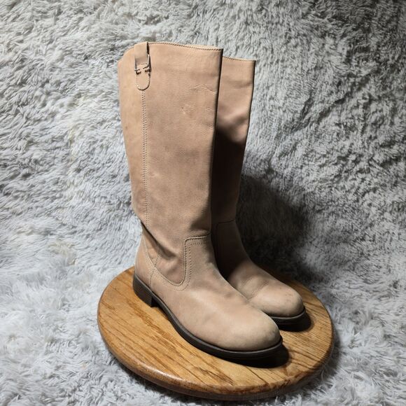 Kenneth Cole Tried & Tide Women Size 9.5 Brown Jam Leather Knee High Block Boots - Picture 1 of 11